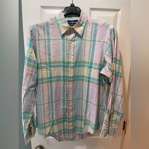 Ralph Lauren Men’s Size XL Button Down Long Sleeve Hand Woven Cotton Plaid Shirt
